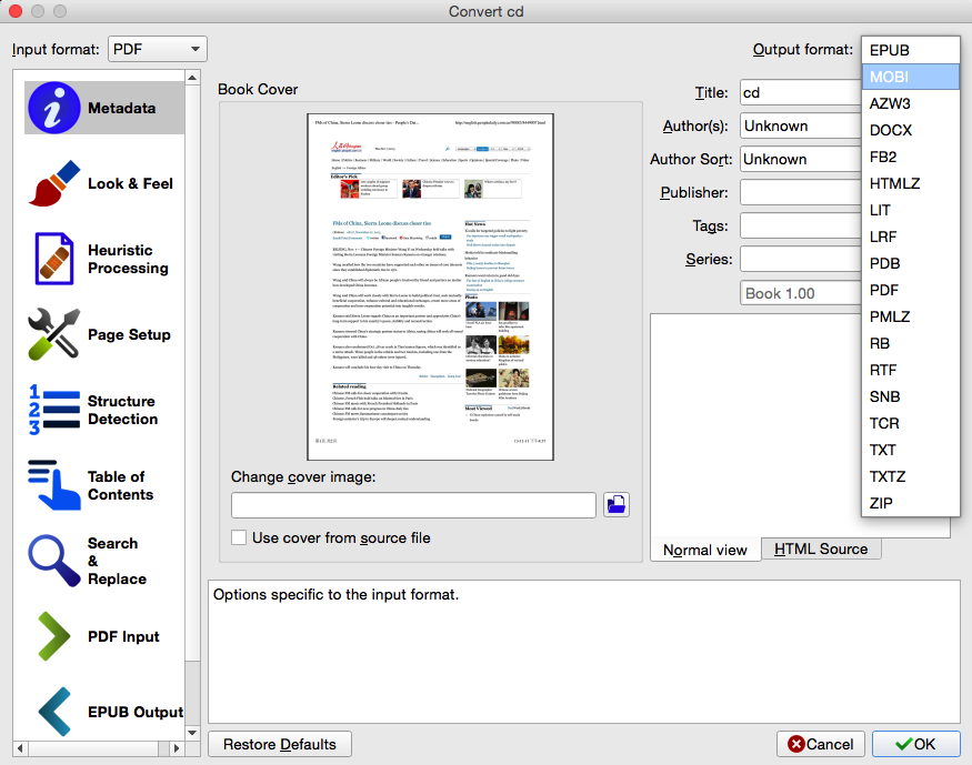 Pdf To Mobi Converter Mac Free